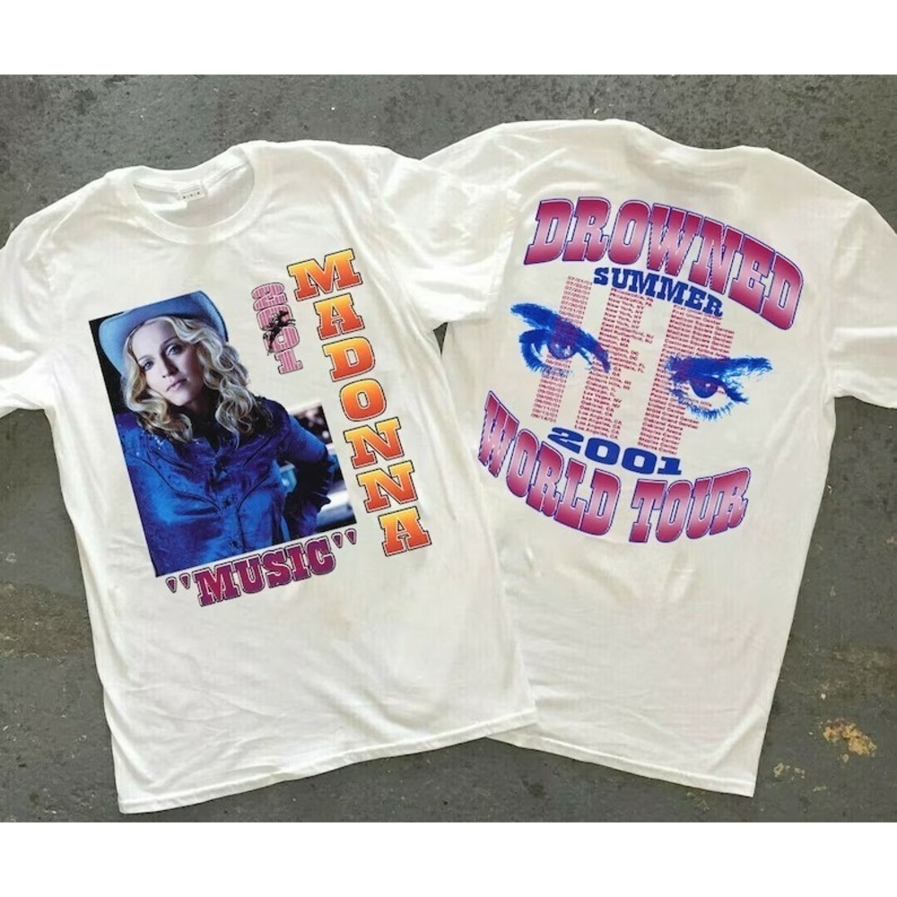 Madonna Tour In Unisex Tshirt Madonna Summer World Tour 2 Sided